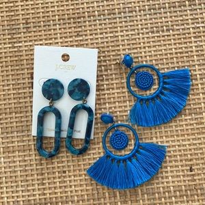 Like new J. Crew statement earrings— set of 2